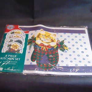 8 Piece Christmas Coaster and Placemat Set